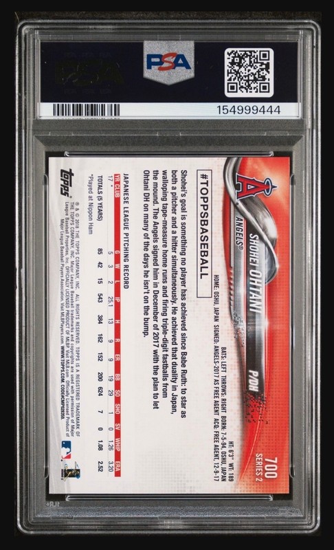 2018 Topps - Shohei Ohtani #700 PSA 10 White Jersey (RC) view 2