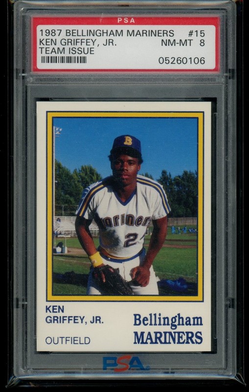 Ken Griffey Jr - 1987 Bellingham Mariners RC - PSA 8 - GOAT - HOF view 1
