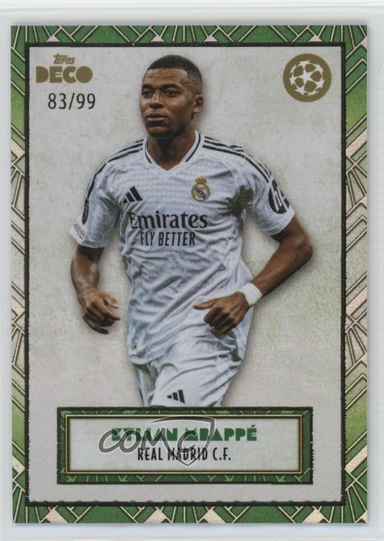 2024-25 Topps Deco UEFA Club Competitions Green 83/99 Kylian Mbappe 0t9q