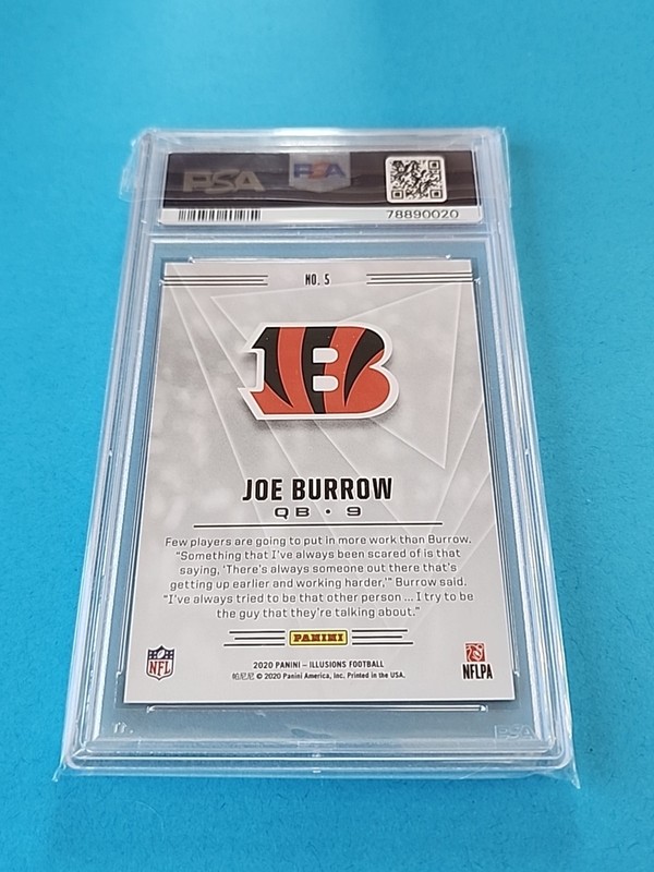 2020 PANINI ILLUSIONS JOE BURROW ROOKIE RC GRADED PSA 10 GEM MINT view 2