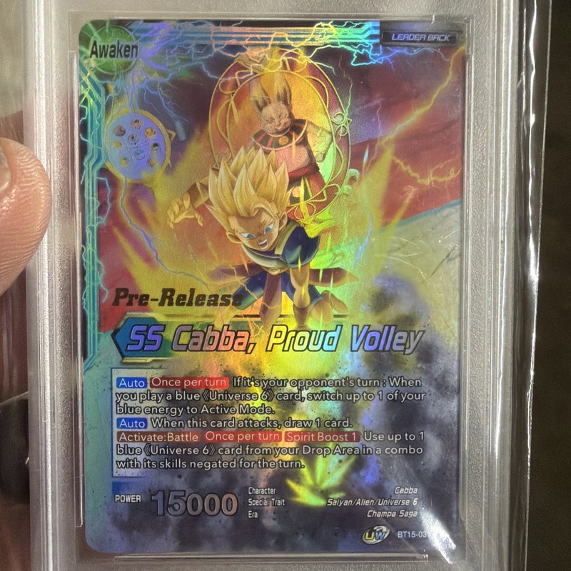 PSA 10 SS Cabba Leader Saiyan Showdown Super Card DBS DBZ Z Heroes Pre-Release view 2