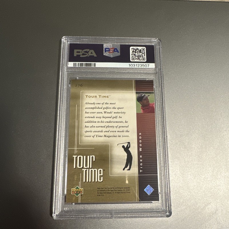 2001 UPPER DECK GOLF #176 TIGER WOODS PSA 10 view 2