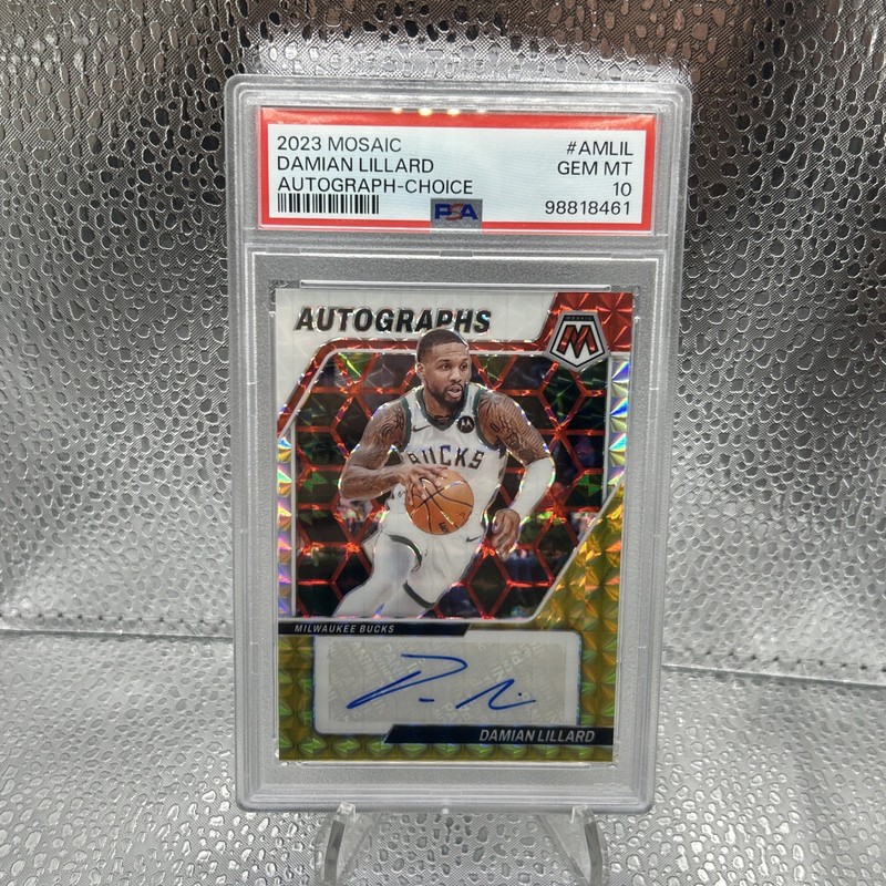 2023 Panini Mosaic Damian Lillard Autograph-Choice PSA GEM MT 10