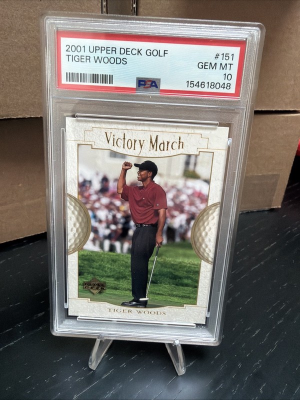 2001 Upper Deck Golf Tiger Woods #151 Victory March PSA 10