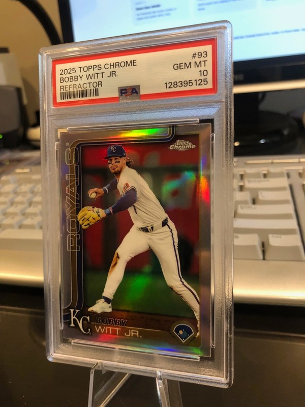 2025 Topps Chrome #93 Bobby Witt Jr. Refractor PSA 10 view 2