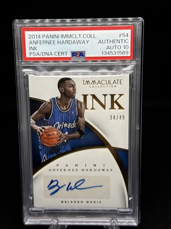 2014-15 Panini Immaculate INK #/49 Anfernee Hardaway #54 PSA/DNA Auto 10 Magic