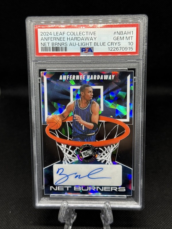 2024 Leaf Collective Anfernee Hardaway Light Blue Net Burners Auto #/10 PSA 10