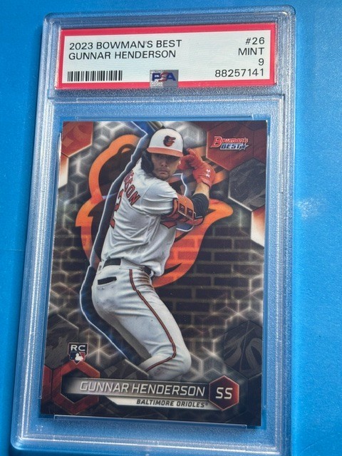 2023 BOWMAN'S BEST  #26 GUNNAR HENDERSON ROOKIE RC PSA 9