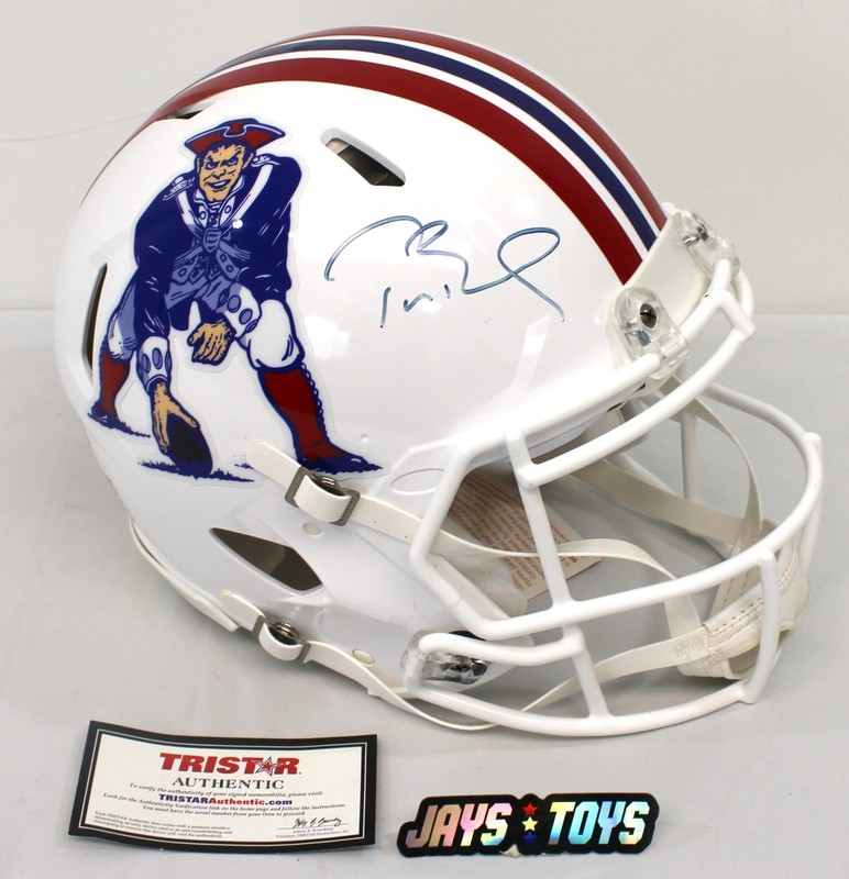 Tom Brady Auto New England Patriots Full Size Authentic Throwback Helmet Tristar