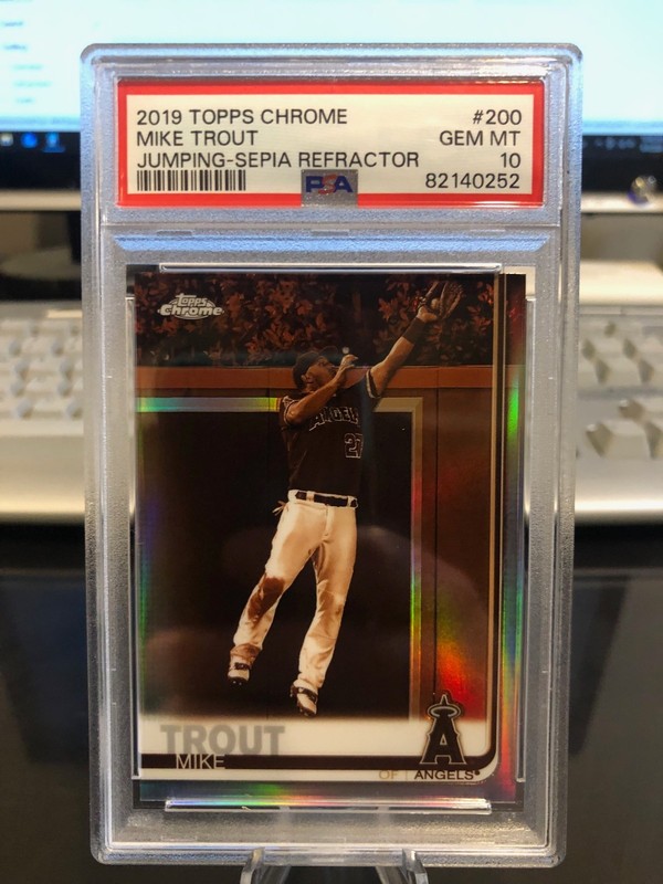 2019 Topps Chrome #200 Mike Trout Sepia Refractor PSA 10