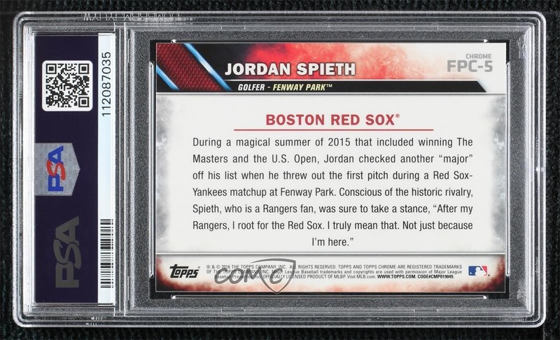 2016 Topps Chrome First Pitch Jordan Spieth #FPC-5 m1k view 2