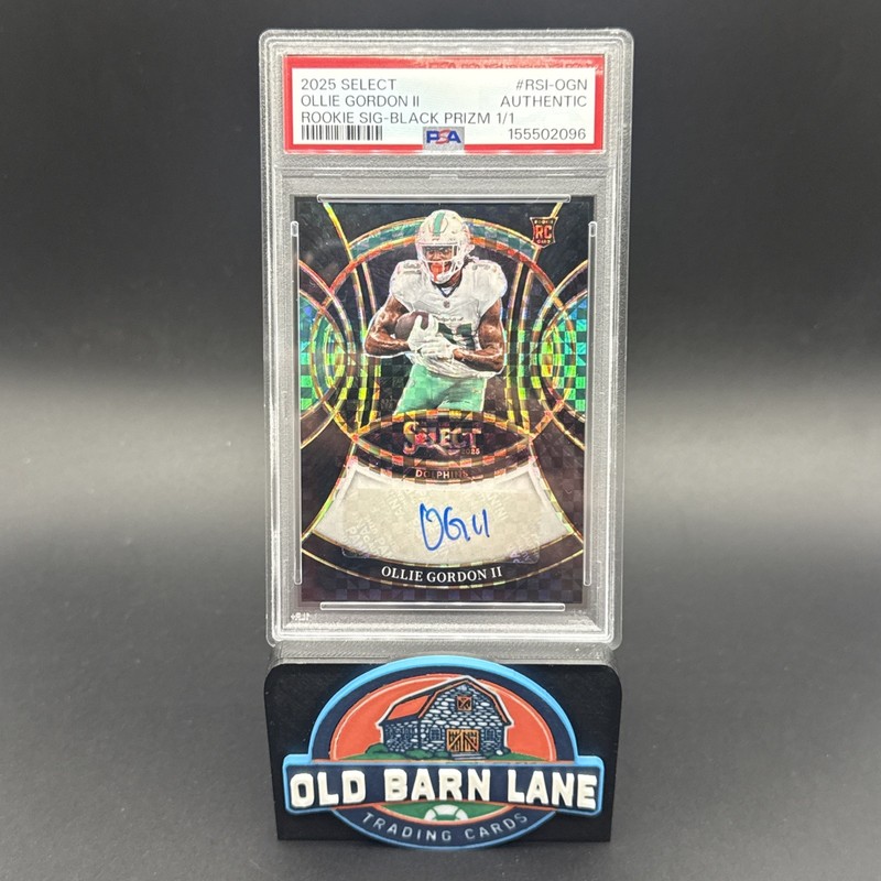 2025 Select - Ollie Gordon Rookie Signature Black Prizm ONE of ONE PSA Authentic