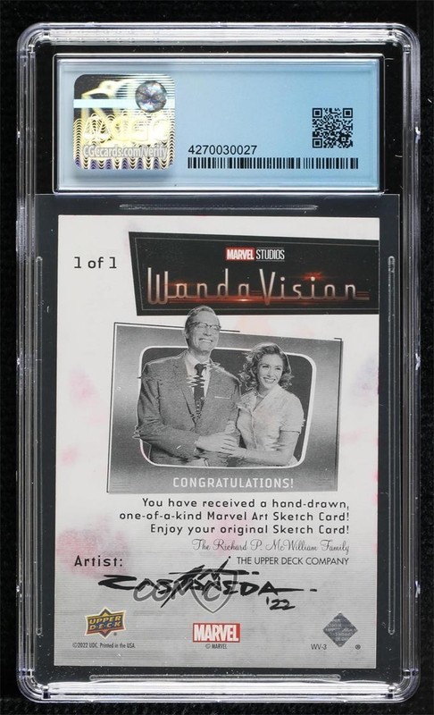 2022 Marvel Studios' WandaVision 1/1 Oliver Castaneda Viskratos Auto Sketch p1l view 2
