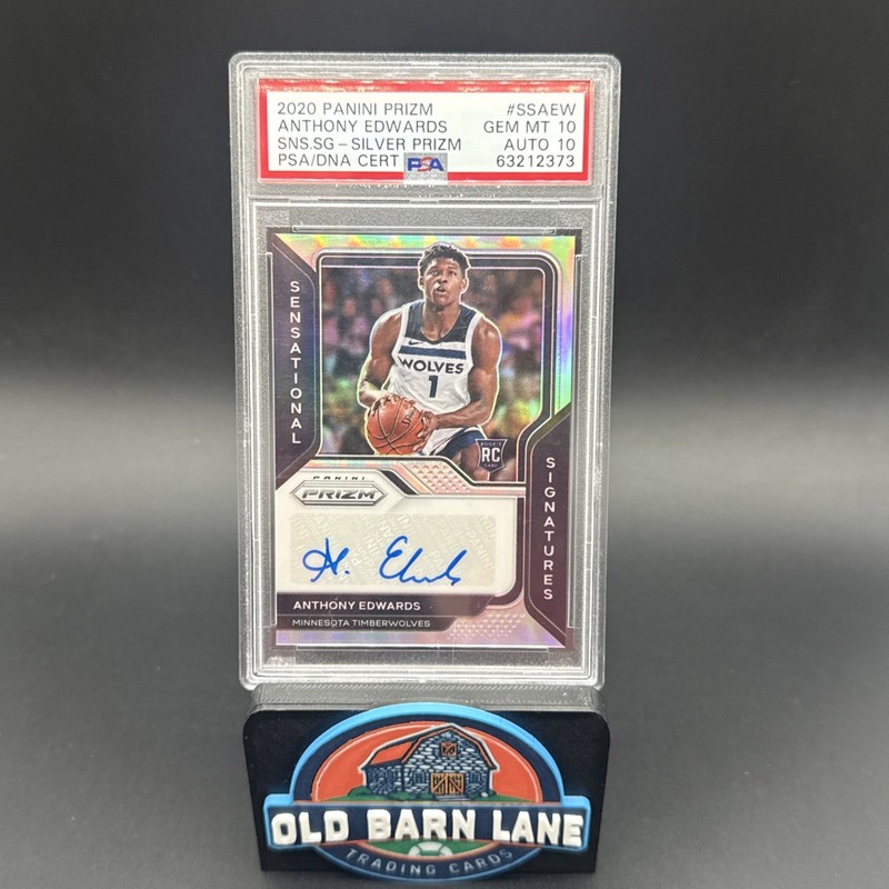 2020 Prizm Anthony Edwards Sensational Signatures (RC) Silver PSA 10 AUTO 10!!!