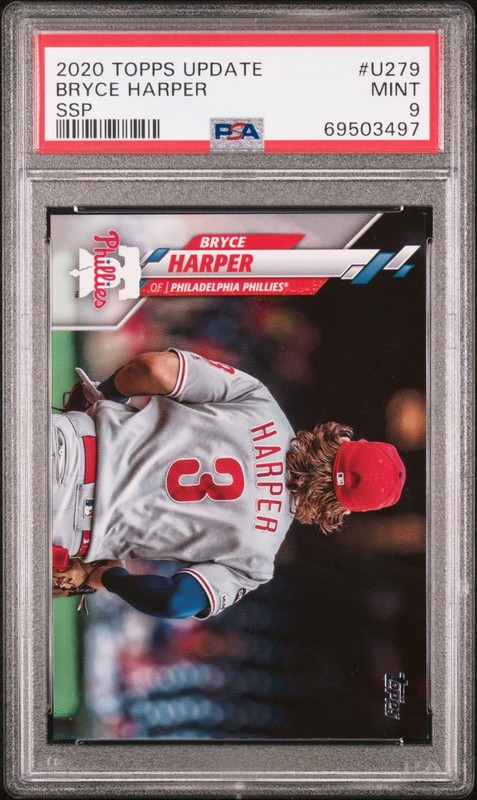 2020 Topps Update - Bryce Harper #U279 - SSP Image Variation - PSA 9 Mint
