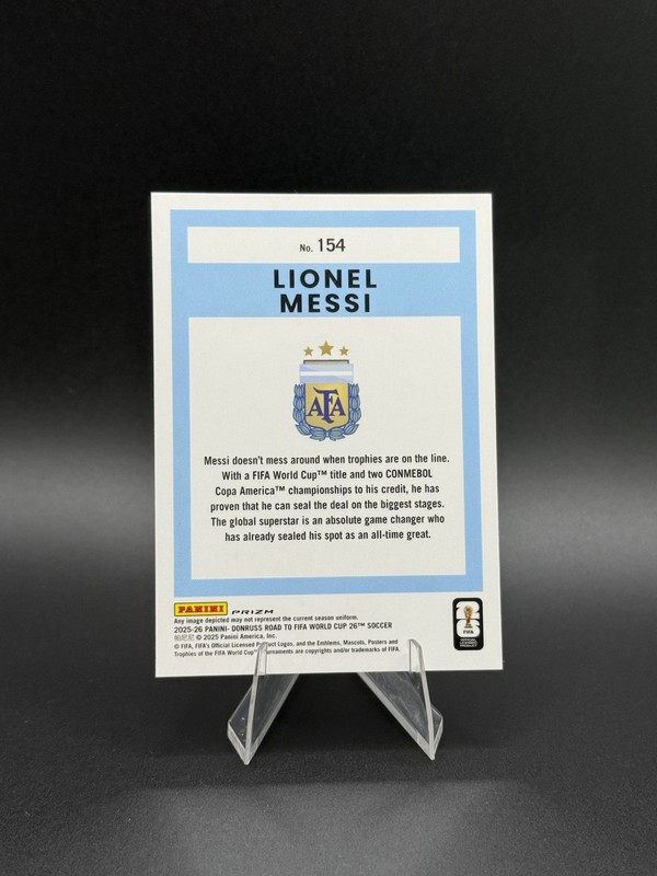 2025 Panini Donruss Optic Road To FIFA World Cup Lionel Messi Cracked Ice Prizm view 2