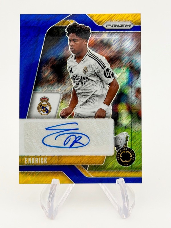 2025 Prizm FIFA Club World Cup Endrick Real Madrid Auto Gold Blue Shimmer