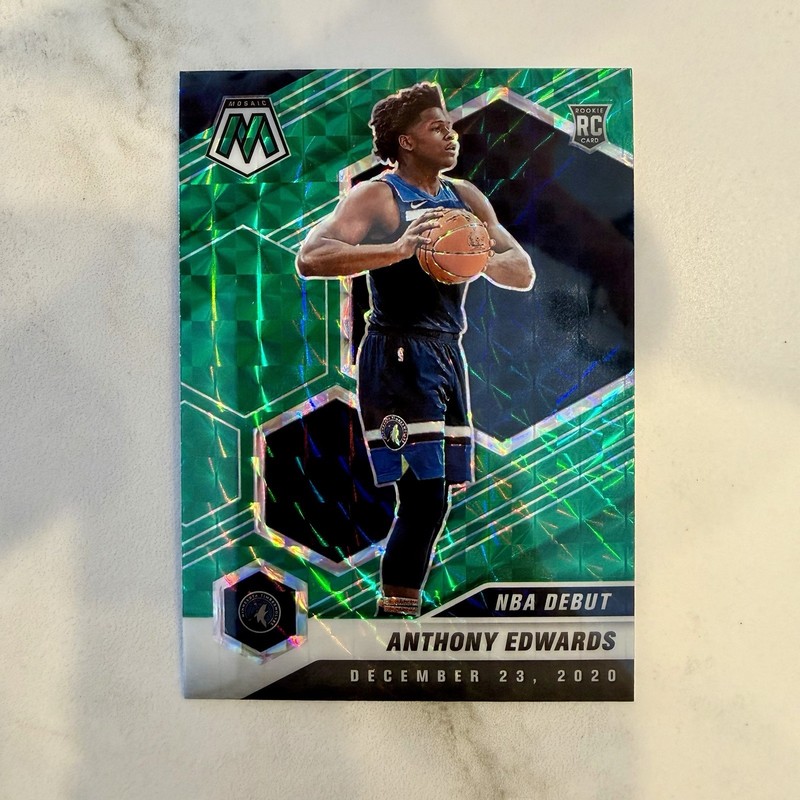 2020-21 Panini Mosaic - NBA Debut Anthony Edwards #261 Green Mosaic Prizm (RC)