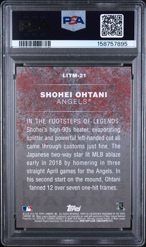 2018 Topps Update Series - Legends in the Making Shohei Ohtani #LITM-21 (RC) view 2