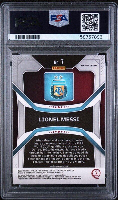 2022 Panini Prizm World Cup Qatar - Lionel Messi #7 Green Wave Prizm view 2