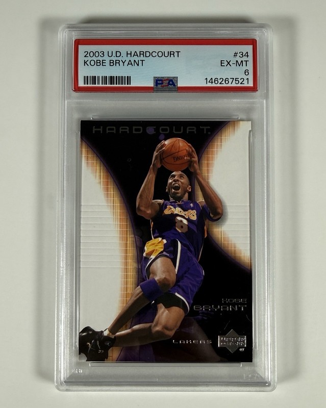 2003-04 UD Hardcourt KOBE BRYANT #34 PSA 6 Los Angeles Lakers HOF NBA