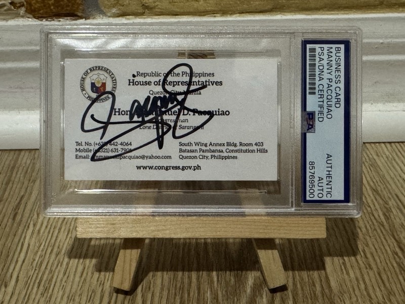 MANNY PACQUIAO SIGNED AUTO CONGRESS BUSINESS CARD BOXING Mayweather PSA PROOF 🥊