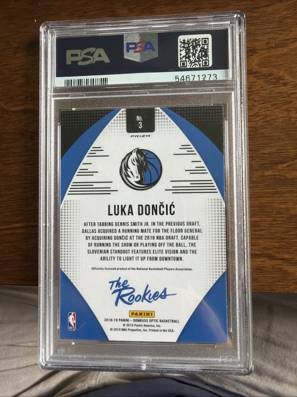 2018 Panini Donruss The Rookies Holo PSA 10 Luka Doncic view 2
