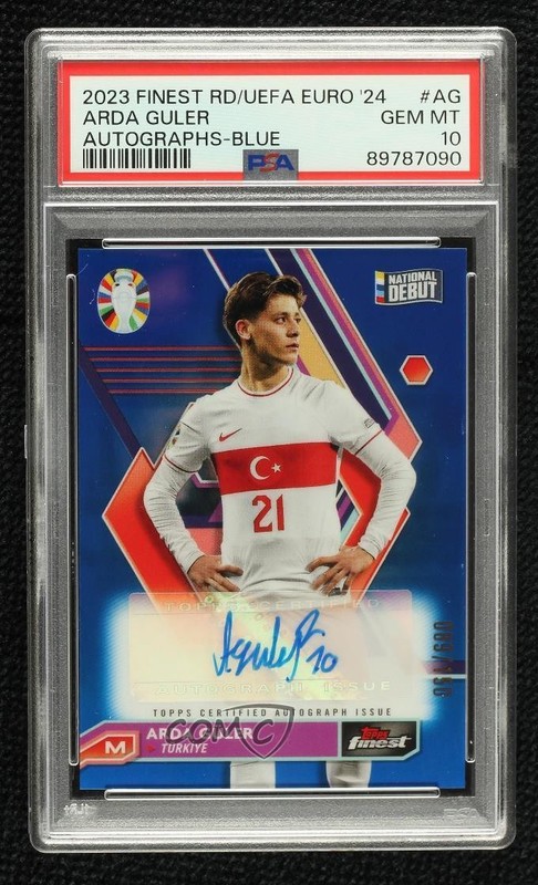 2023 Finest Road to UEFA Euro 2024 Blue Refractor /150 Arda Guler Güler Auto v9t