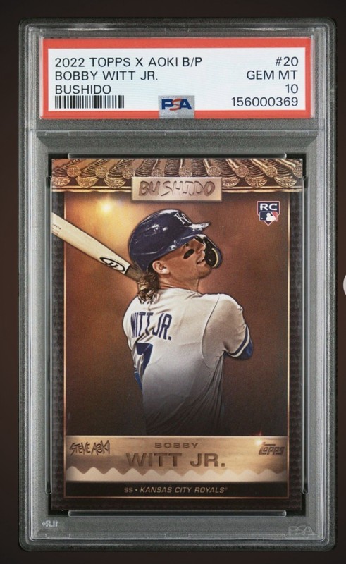2022 Topps x Steve Aoki Bobby Witt Jr. Bushido #20 (RC) PSA 10 POP 1 Royals SP