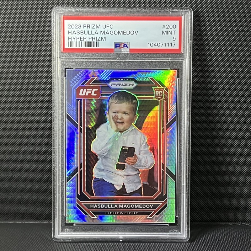 HASBULLA MAGOMEDOV 2023 Panini Prizm UFC MMA Hyper Prizm RC Rookie #200 PSA 9