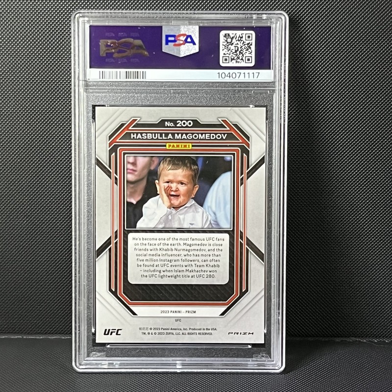 HASBULLA MAGOMEDOV 2023 Panini Prizm UFC MMA Hyper Prizm RC Rookie #200 PSA 9 view 2