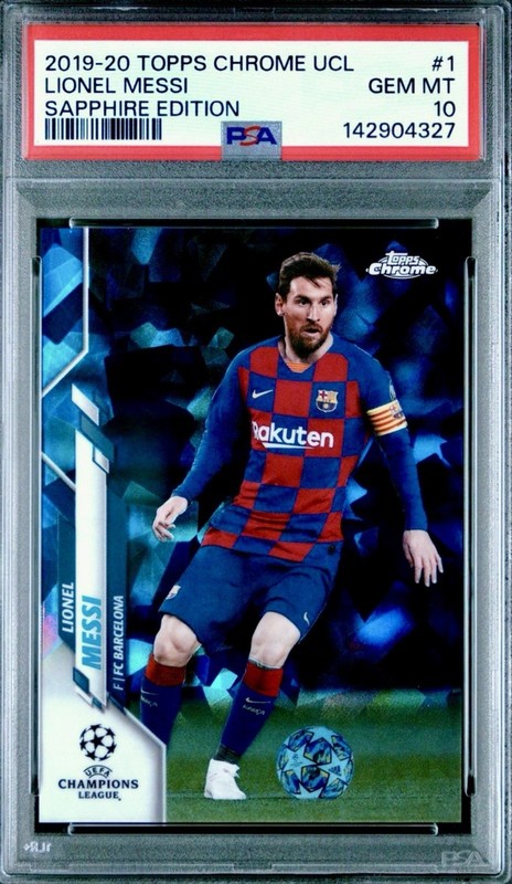 2019 Topps Chrome Sapphire Edition Lionel Messi PSA 10 GEM MINT Soccer Card #1