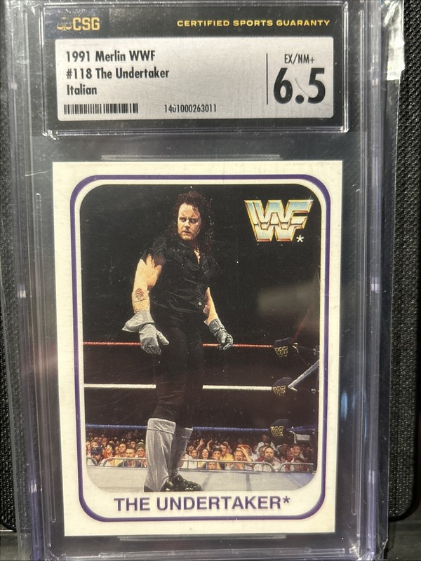 1991 Merlin Italian WWF The Undertaker Rookie Card RC #118 PSA 6.5