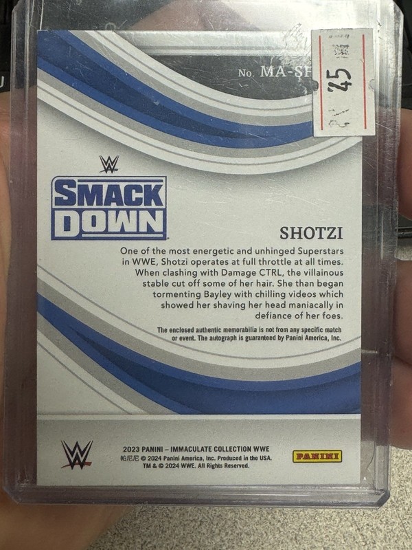 2023 PANINI IMMACULATE WWE SHOTZI MEMORABILIA AUTOGRAPHS SP /99 #MA-SHZ view 2
