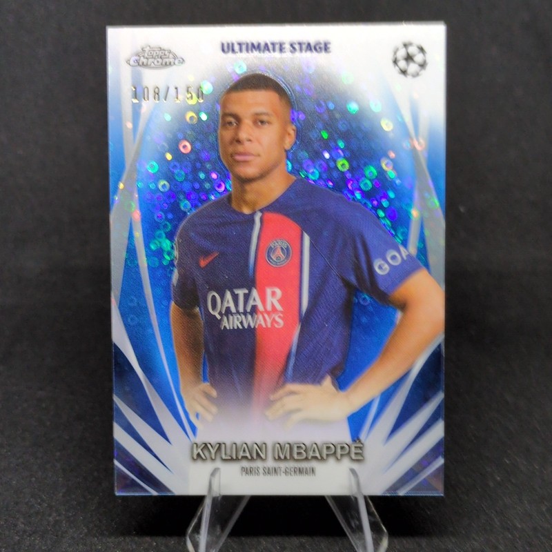 Topps 2023-24 UEFA Club Kylian Mbappé Ultimate Stage Chrome Blue /150
