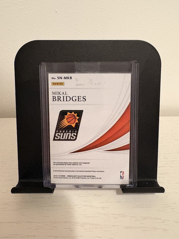 2018-19 Mikal Bridges Immaculate Rookie Auto Sneaker Patch Auto /25 (RPA) view 2