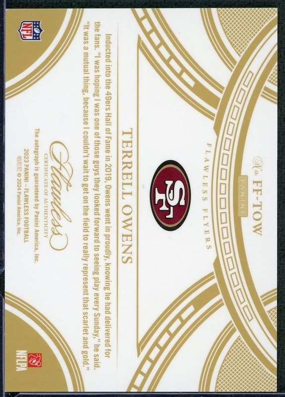 2024 Panini Flawless Terrell Owens Flawless Flyers Auto /25 #FF-TOW view 2