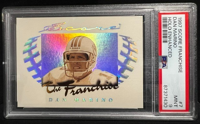 1997 SCORE FRANCHISE DAN MARINO HOLOFOIL ENHANCED PSA9 MINT POP 5--ULTRA RARE