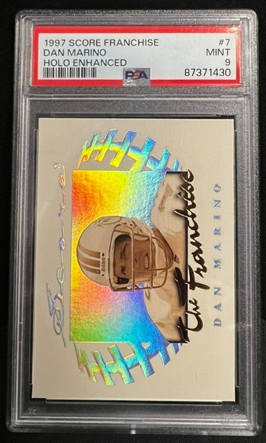 1997 SCORE FRANCHISE DAN MARINO HOLOFOIL ENHANCED PSA9 MINT POP 5--ULTRA RARE view 2