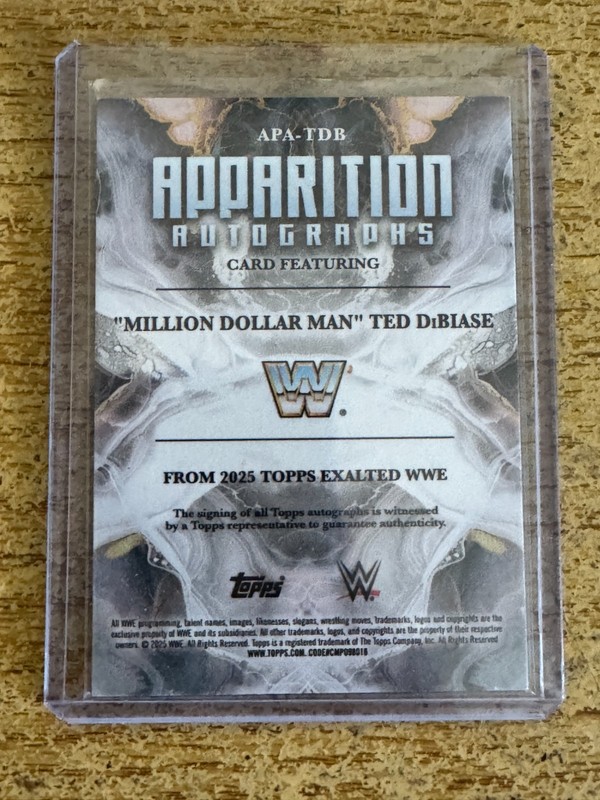 2025 Topps Exalted WWE “Million Dollar Man” Ted Dibiase Apparition Auto #37/50 view 2