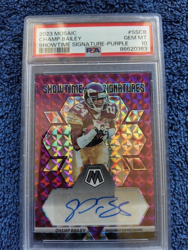 2023 Panini Mosaic Redskins Commanders Champ Bailey Auto Autograph 02/35 PSA !0