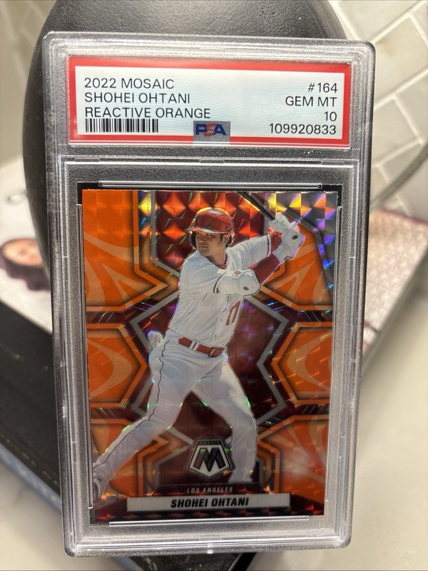 2022 PANINI MOSAIC REACTIVE ORANGE SHOHEI OHTANI CARD #164 PSA 10 view 1