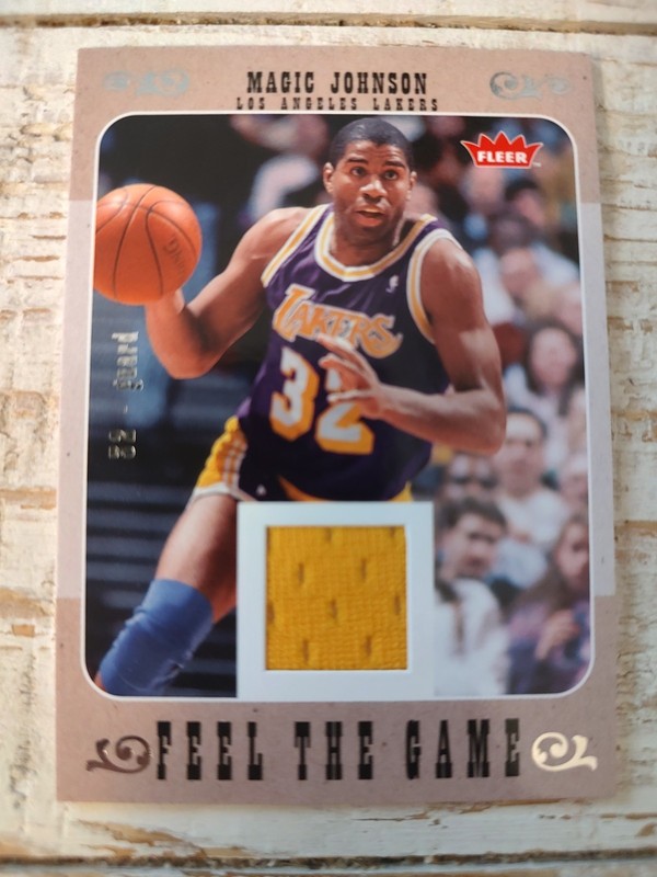 Magic Johnson 2007-08 Fleer Feel The Game Used Jersey Card Lakers FG-MJ