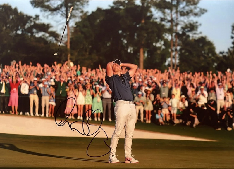 Rory McIlroy Hand Signed Masters Celebration Photo + PSA Approved & Verified COA