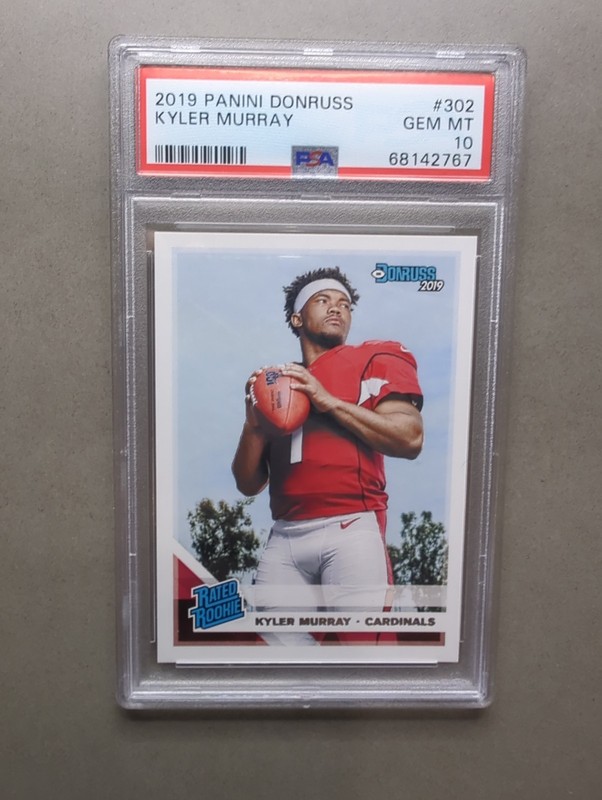 Kyler Murray RC 2019 Panini Donruss Kyler Murray Rated Rookie RC PSA 10 Vikings view 2