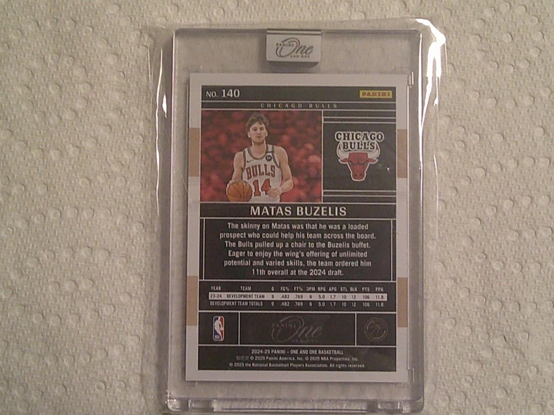 matas buzelis panini one and one rookie #5/35 encased view 2