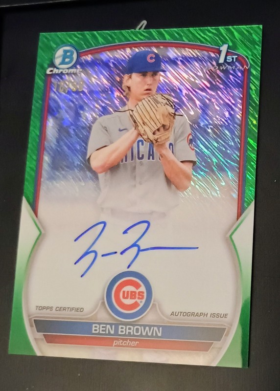 2023 Bowman Chrome Prospect 1st Bowman Auto Green Shimmer /99 #CPA-BBN view 2