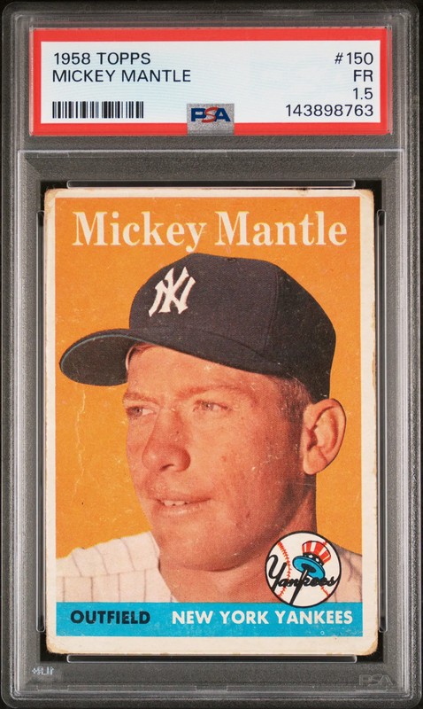 1958 Topps Mickey Mantle #150 PSA 1.5 Vintage Baseball Yankees HOF