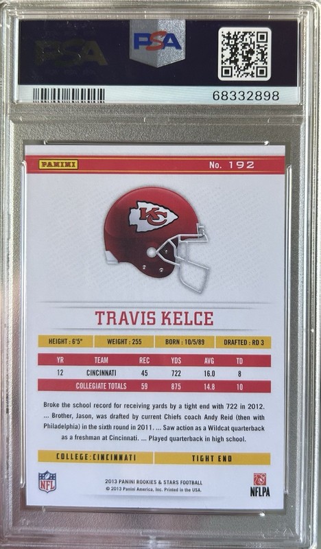 2013 Panini Stars Travis Kelce Rookie Longevity #192 Low Pop 31 PSA 10 GEM 💎🔥 view 2