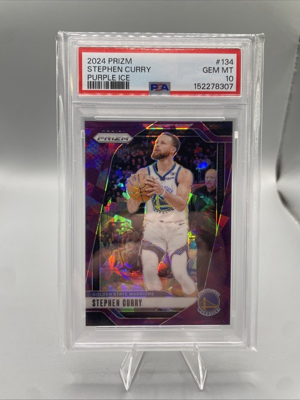 2024-25 Panini Prizm - Stephen Curry #134 Purple Ice Prizm /149 PSA 10